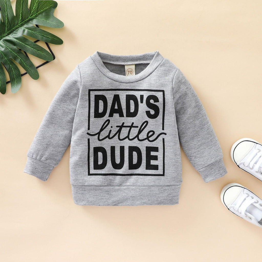 Boys Polyester Letter Grey Sweatshirt Top - Amazitshop