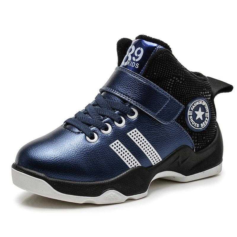 Boys winter leather warm cotton sneakers - Amazitshop
