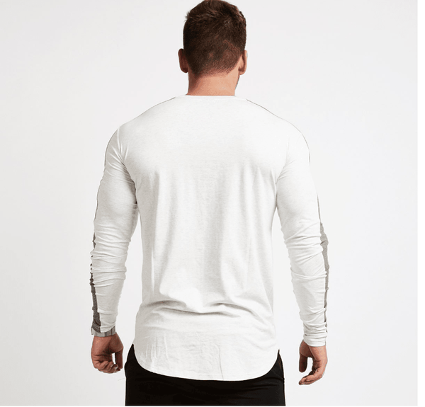 Brand Men fashion t shirt Slim shirts male Tops Leisure Bodybuilding Long Sleeve - Amazitshop
