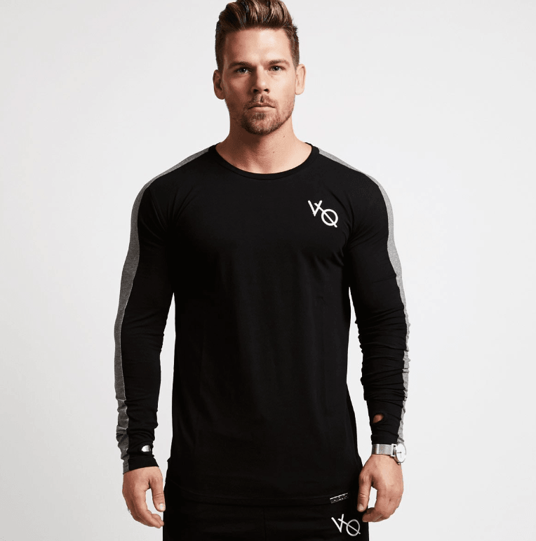 Brand Men fashion t shirt Slim shirts male Tops Leisure Bodybuilding Long Sleeve - Amazitshop
