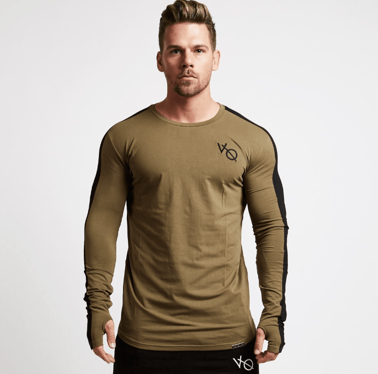 Brand Men fashion t shirt Slim shirts male Tops Leisure Bodybuilding Long Sleeve - Amazitshop