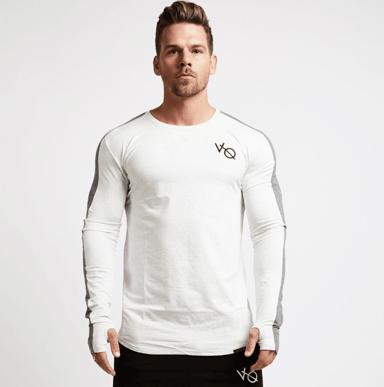 Brand Men fashion t shirt Slim shirts male Tops Leisure Bodybuilding Long Sleeve - Amazitshop