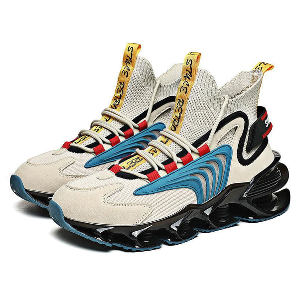 Breathable Fly Woven Mesh High - top Thick - soled Old Shoes Casual Sports Socks Running Shoes - Amazitshop