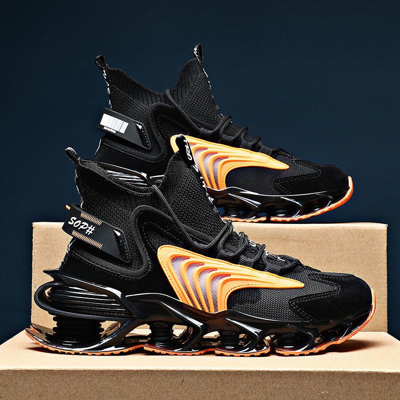 Breathable Fly Woven Mesh High - top Thick - soled Old Shoes Casual Sports Socks Running Shoes - Amazitshop