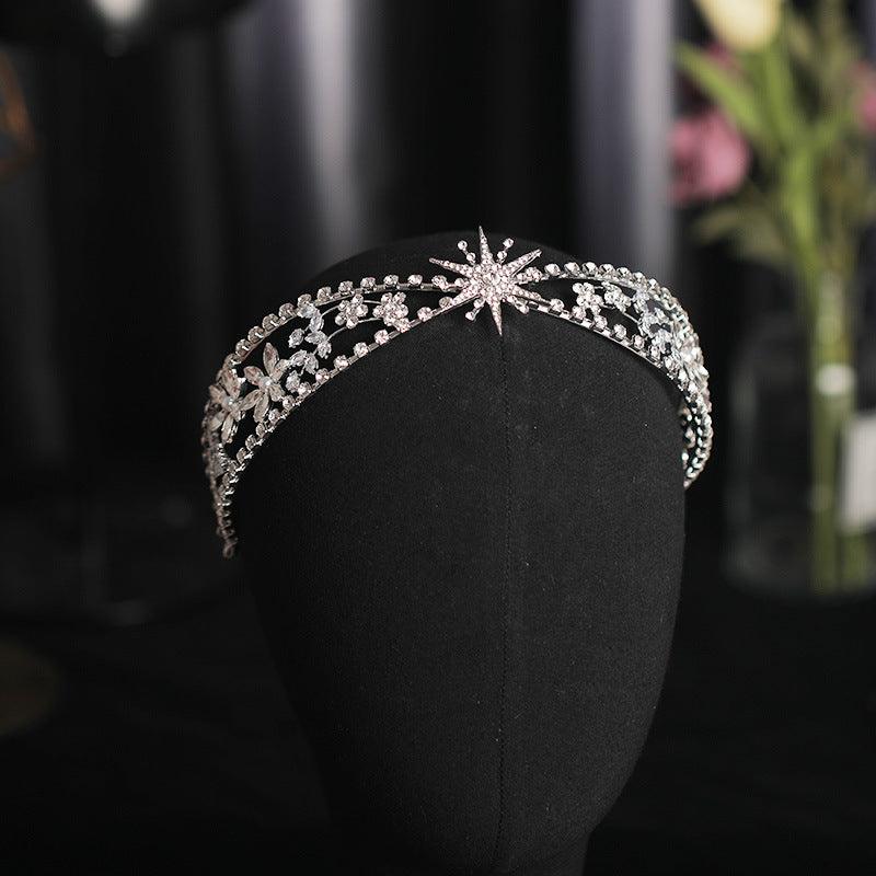 Bridal Crown Headdress Rhinestone Zircon Headband Light Luxury Wedding Wedding Accessories - Amazitshop