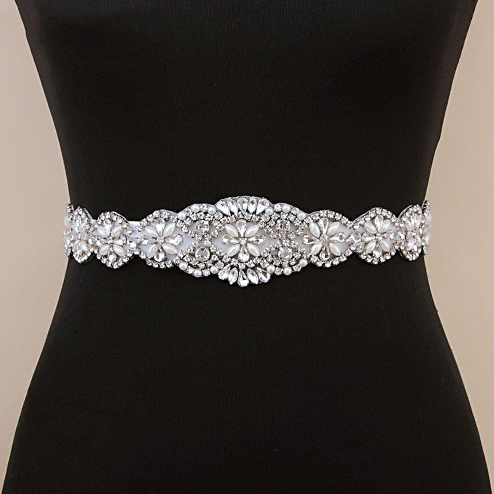 Bridal wedding belt with rhinestone decoration - Amazitshop