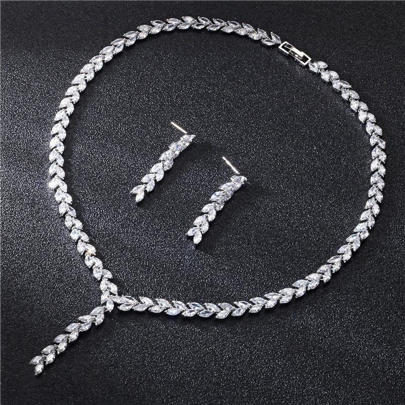 Bride Wedding Earrings Jewelry Set Jewelry Set - Amazitshop