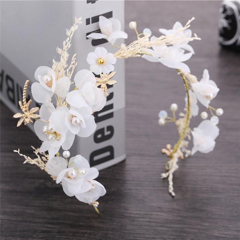 Bride's Wedding Dress Headdress Baby's Breath Dried Flower Hair Accessory - Amazitshop