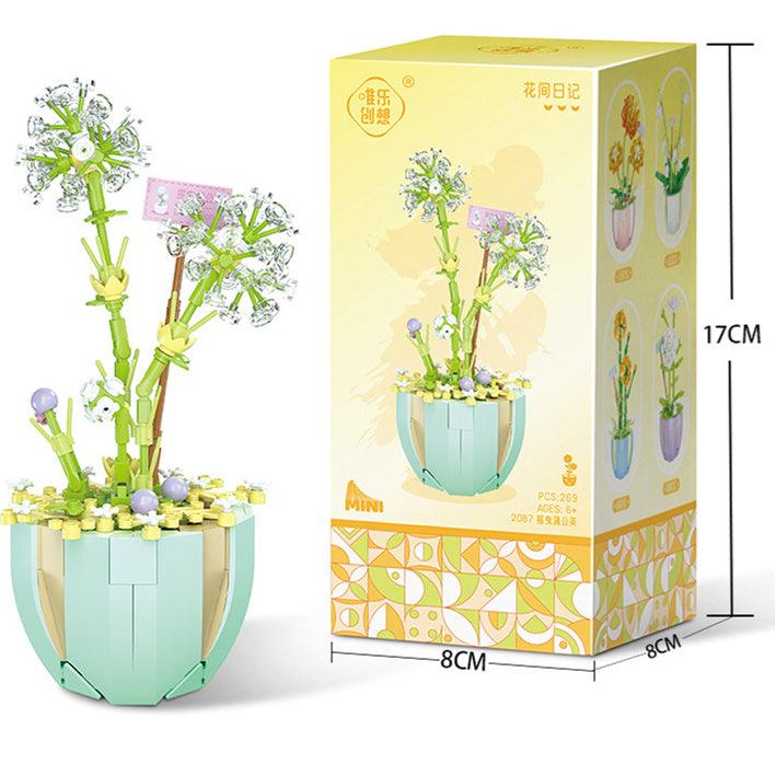 Building Block Puzzle Toy Eternal Flower Potted Mini Succulent Potted Plant - Amazitshop
