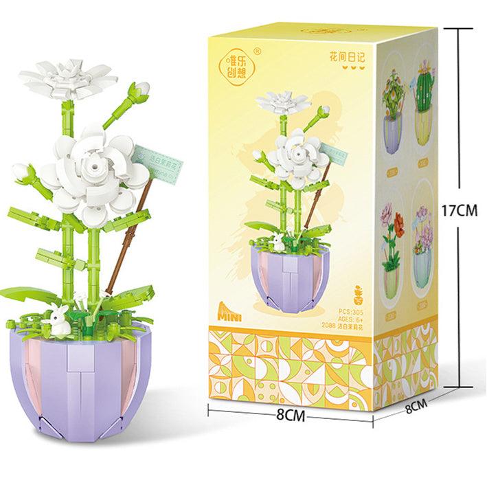 Building Block Puzzle Toy Eternal Flower Potted Mini Succulent Potted Plant - Amazitshop