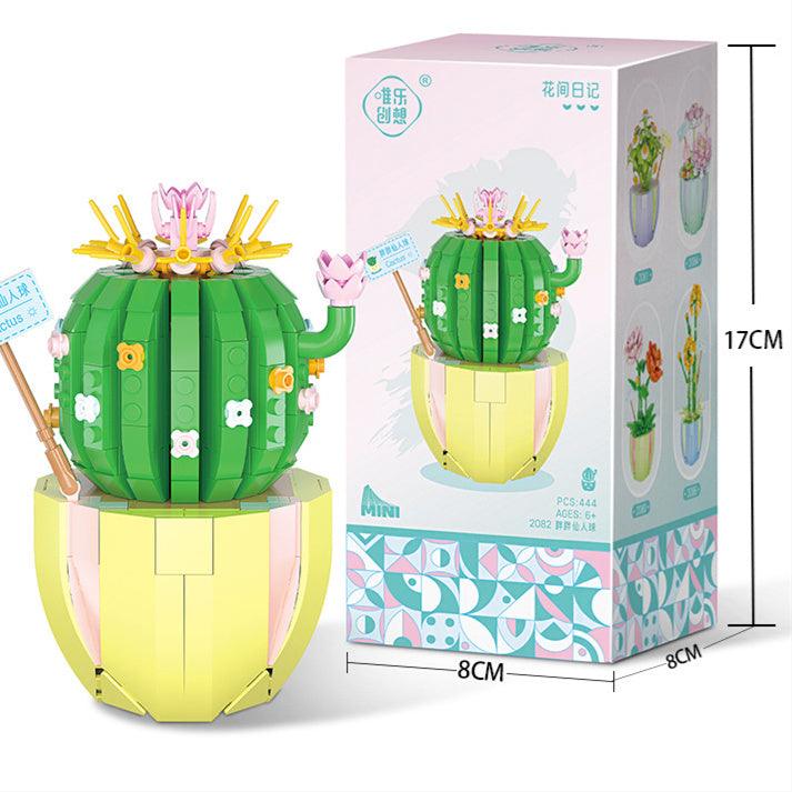 Building Block Puzzle Toy Eternal Flower Potted Mini Succulent Potted Plant - Amazitshop
