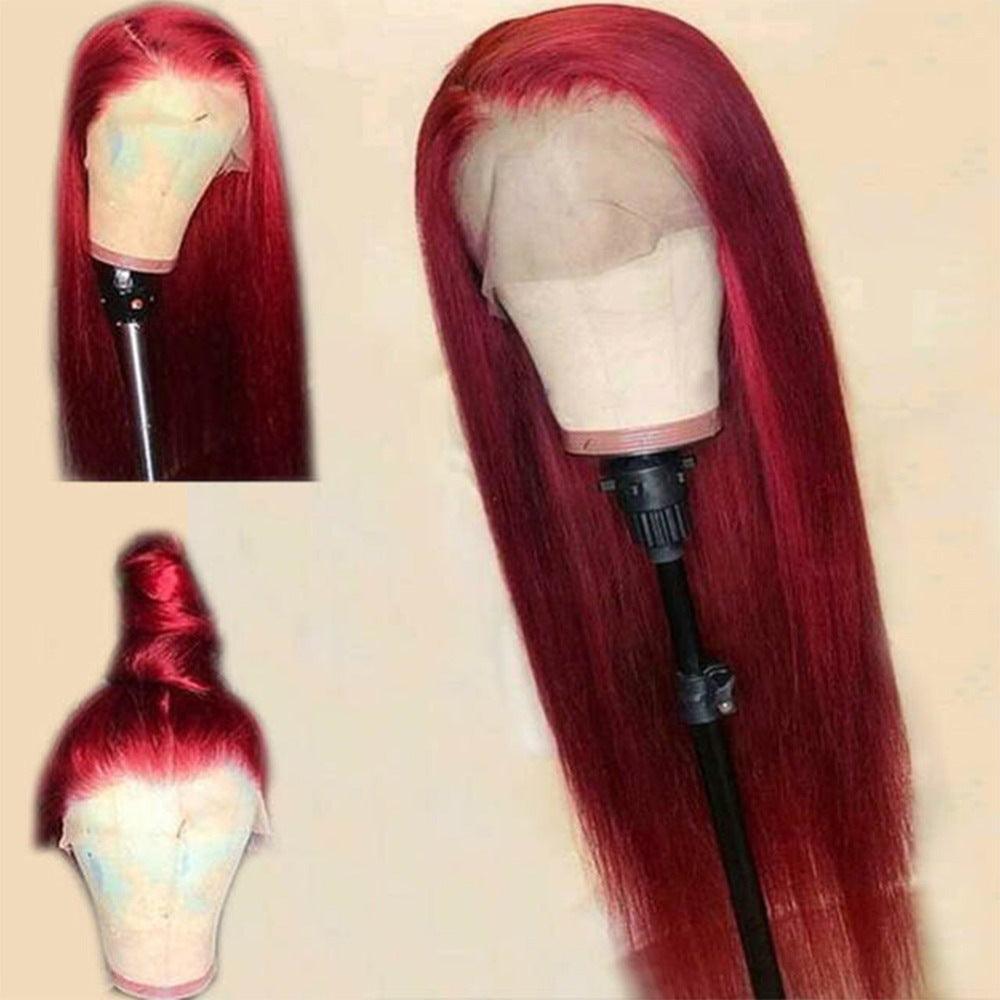 Burgundy Lace Front Human Hair Wigs Red Human Hair Wig - Amazitshop