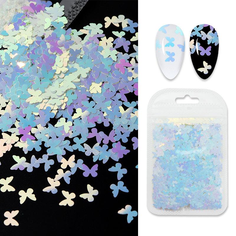 Butterfly Flower Nail Art Sequins Crystal Nail Glue - Amazitshop
