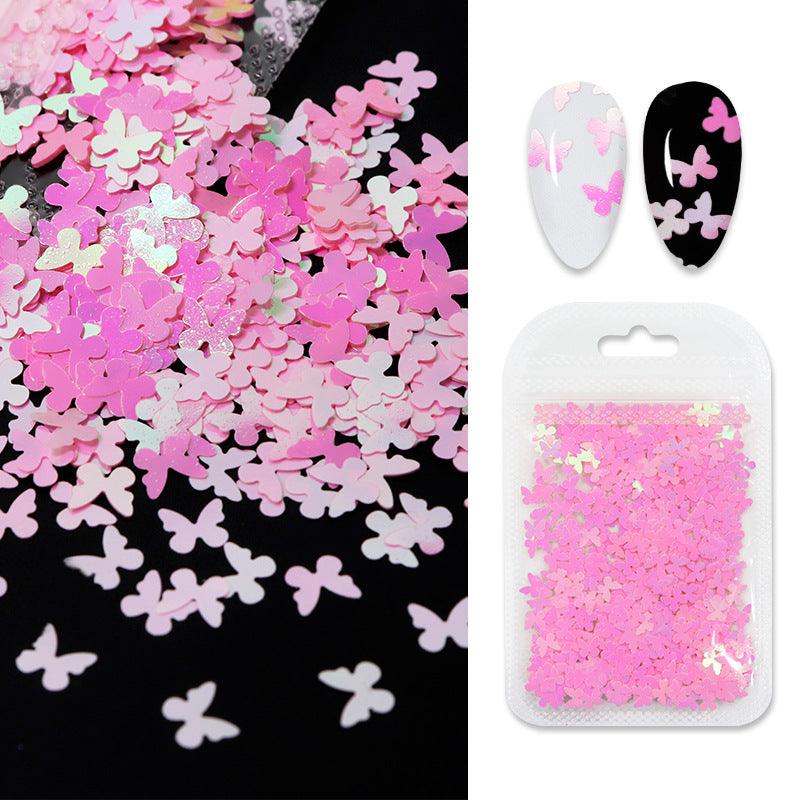 Butterfly Flower Nail Art Sequins Crystal Nail Glue - Amazitshop