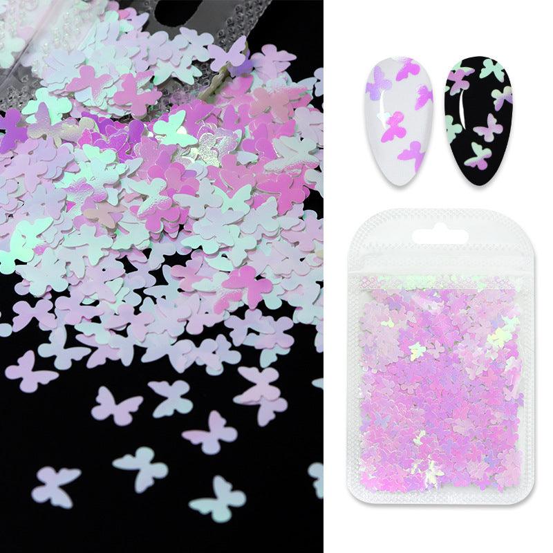 Butterfly Flower Nail Art Sequins Crystal Nail Glue - Amazitshop