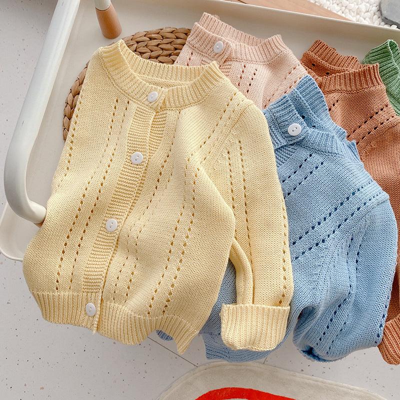 Candy Kids Baby Girls Boys Autumn Winter Full Sleeve Solid Knitted Outwear Coat Sweater - Amazitshop