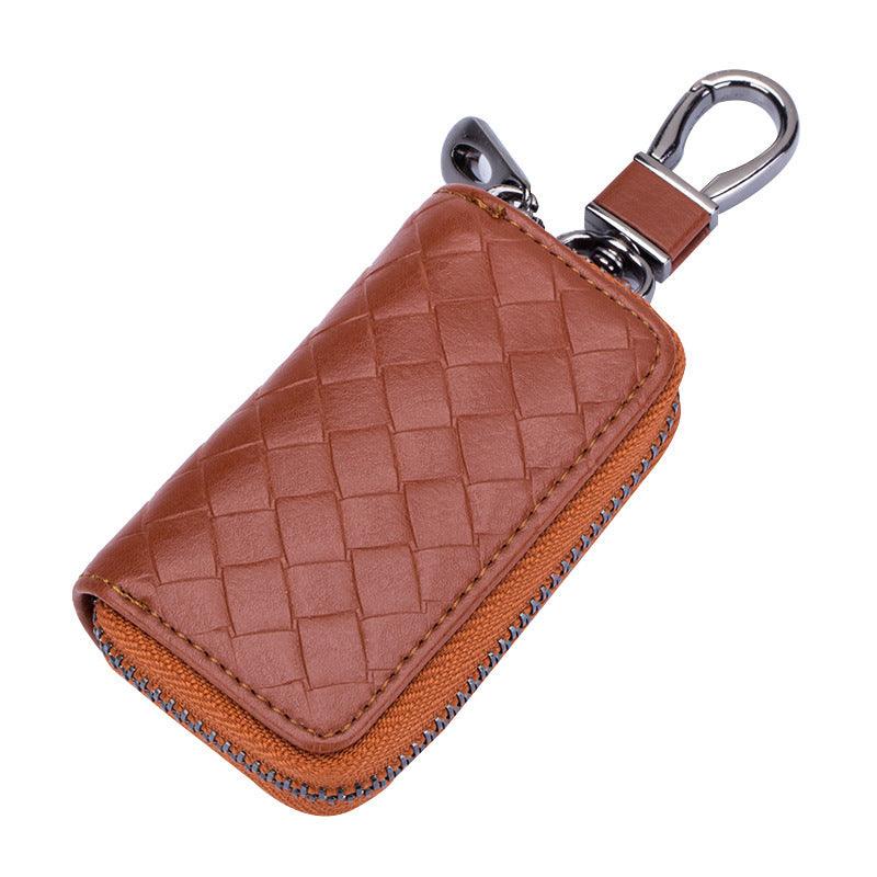 Car key case leather key case men's woven - Amazitshop
