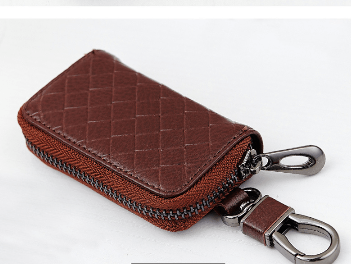 Car key case leather key case men's woven - Amazitshop