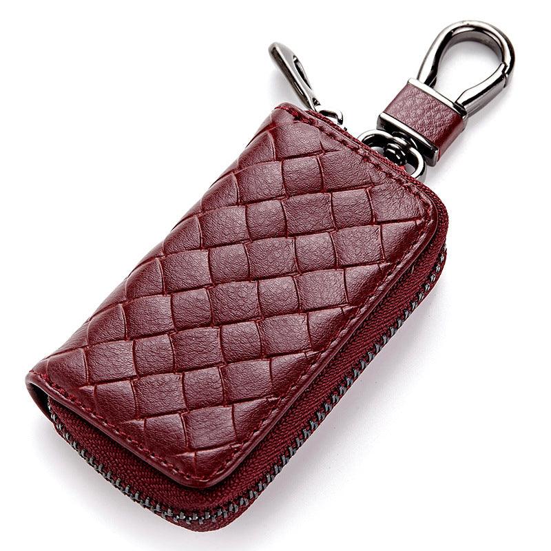 Car key case leather key case men's woven - Amazitshop