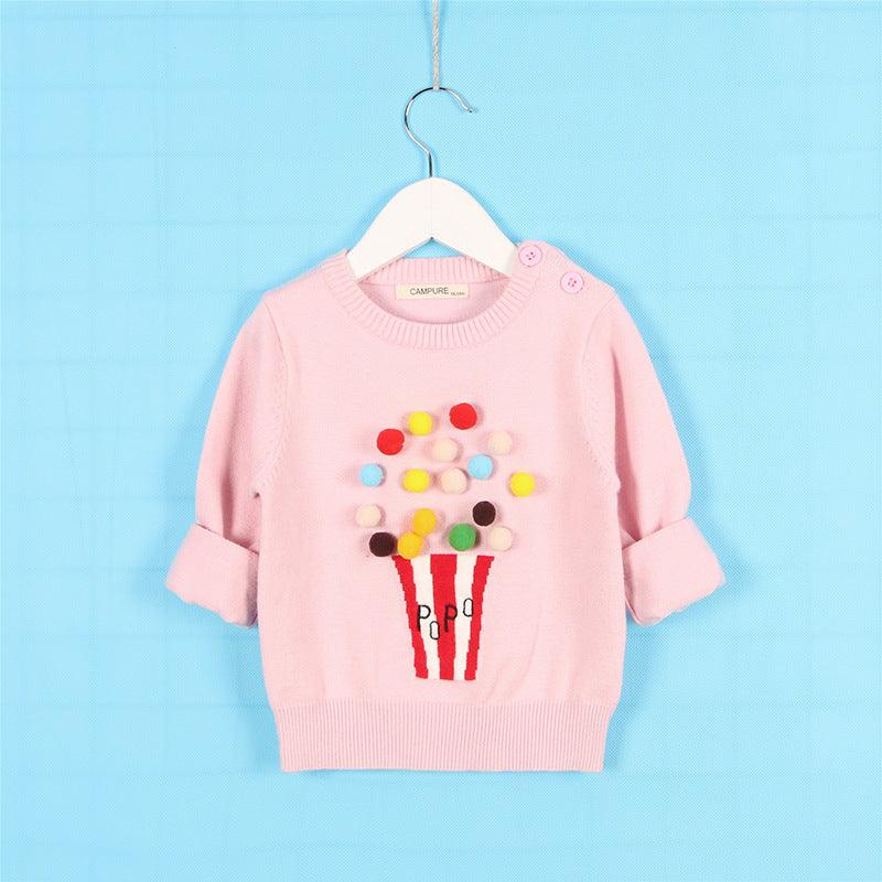 Cardigan Girls Winter Kids Sweater Balls Design Baby Knitted Cardigans Casual Toddler Boys Sweater Woolen Fleece Girls Sweater - Amazitshop