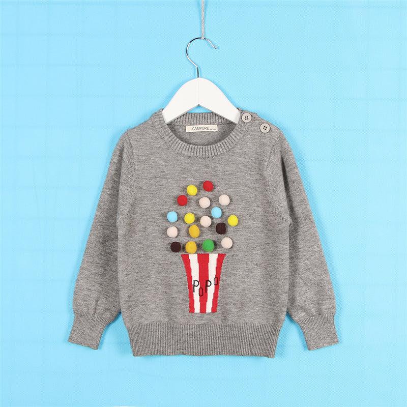 Cardigan Girls Winter Kids Sweater Balls Design Baby Knitted Cardigans Casual Toddler Boys Sweater Woolen Fleece Girls Sweater - Amazitshop