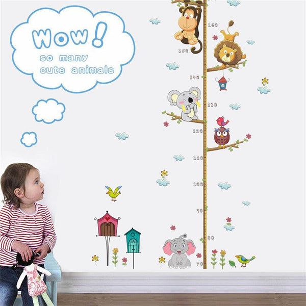 Cartoon Animals Height Measure Wall Sticker Decor Wall Art - Amazitshop