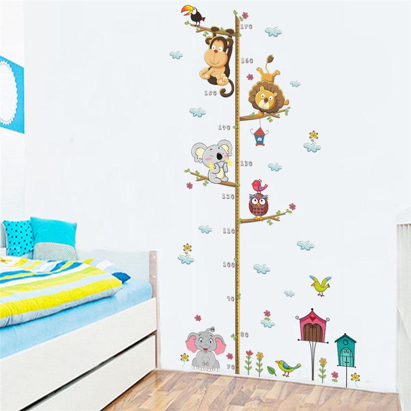 Cartoon Animals Height Measure Wall Sticker Decor Wall Art - Amazitshop