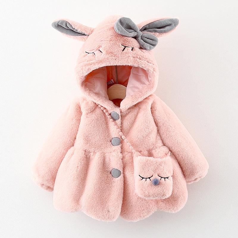 Cartoon Coat Hooded Baby Girl Toddler Fur - Amazitshop