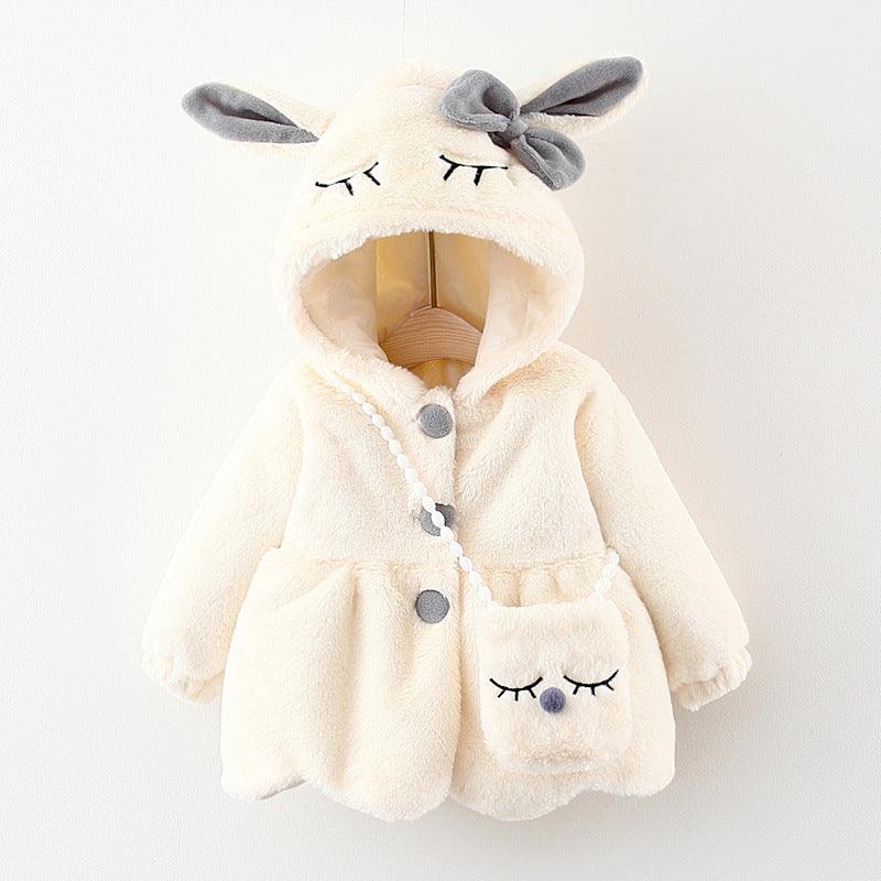 Cartoon Coat Hooded Baby Girl Toddler Fur - Amazitshop
