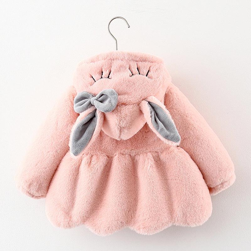 Cartoon Coat Hooded Baby Girl Toddler Fur - Amazitshop