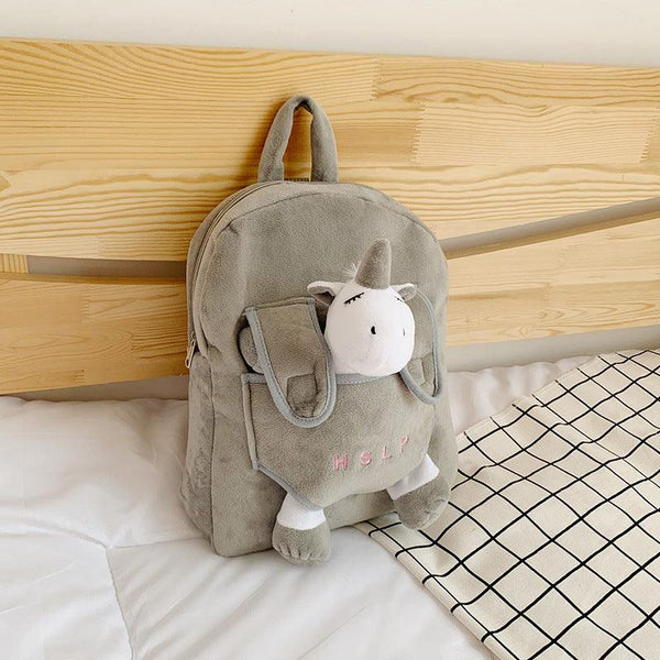 Cartoon Cute Plush Double Shoulders Kindergarten Backpack - Amazitshop