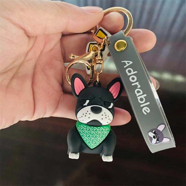 Cartoon French Fighting Dog Car Keychain - Amazitshop