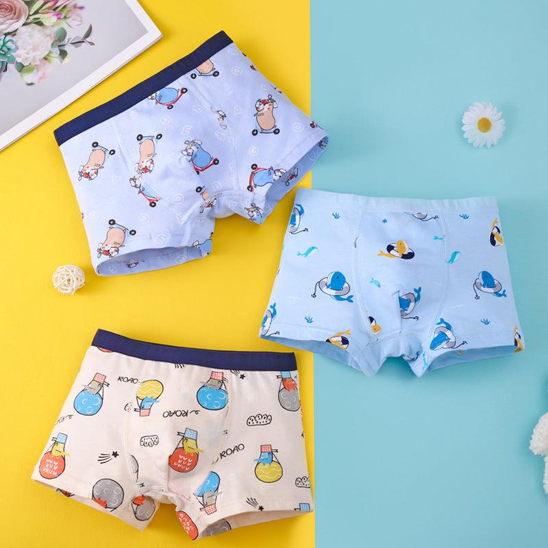 Cartoon Simple Cotton Breathable Boy Underwear - Amazitshop