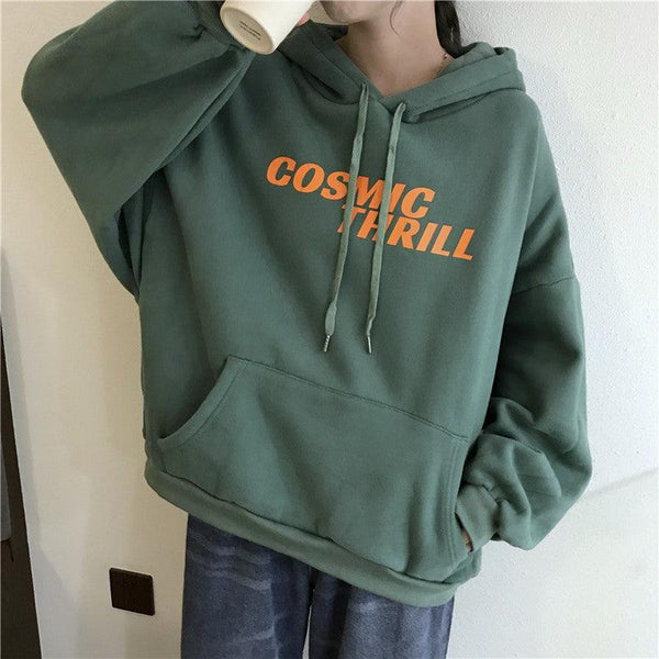 Cashmere sweater women's autumn and winter new loose Korean BF lazy versatile top ins thick Hoodie - Amazitshop