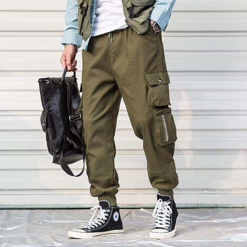 Casual Cargo Pant Men Harajuku Pencil Pants Many Pockets - Amazitshop