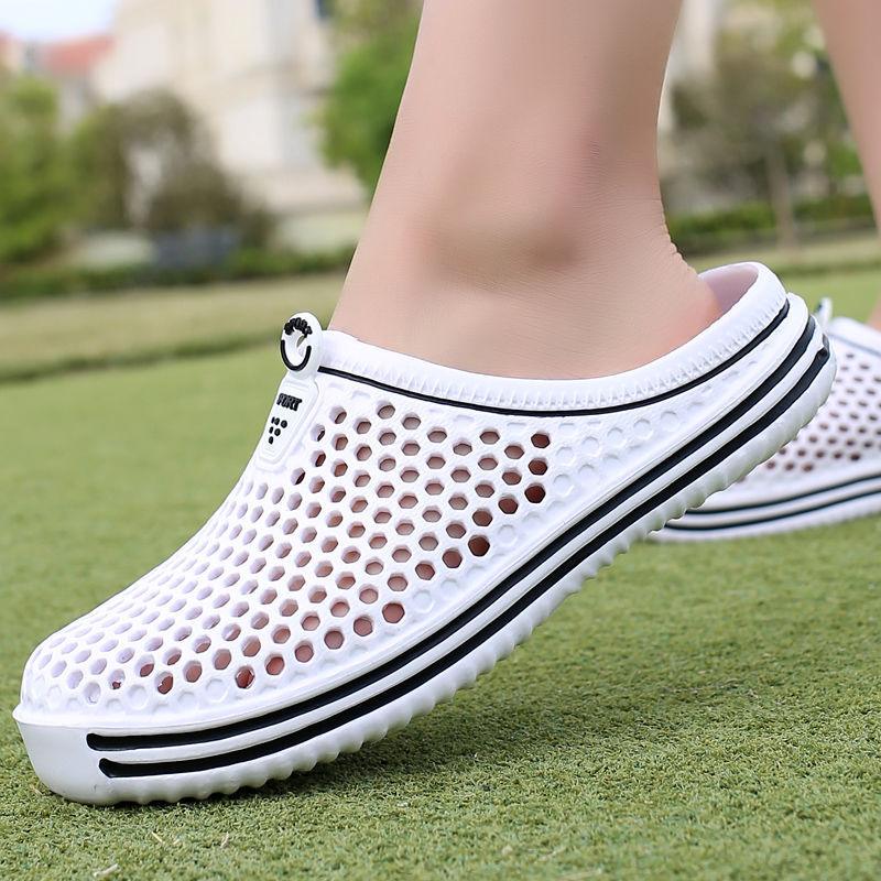 Casual Hole Shoes Half Slippers Summer Beach Shoes - Amazitshop