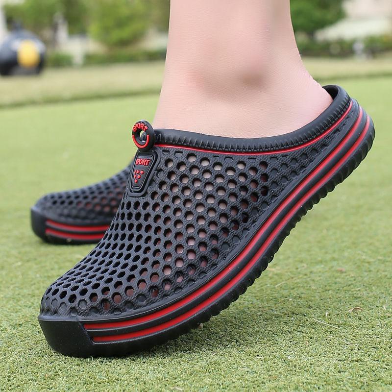 Casual Hole Shoes Half Slippers Summer Beach Shoes - Amazitshop