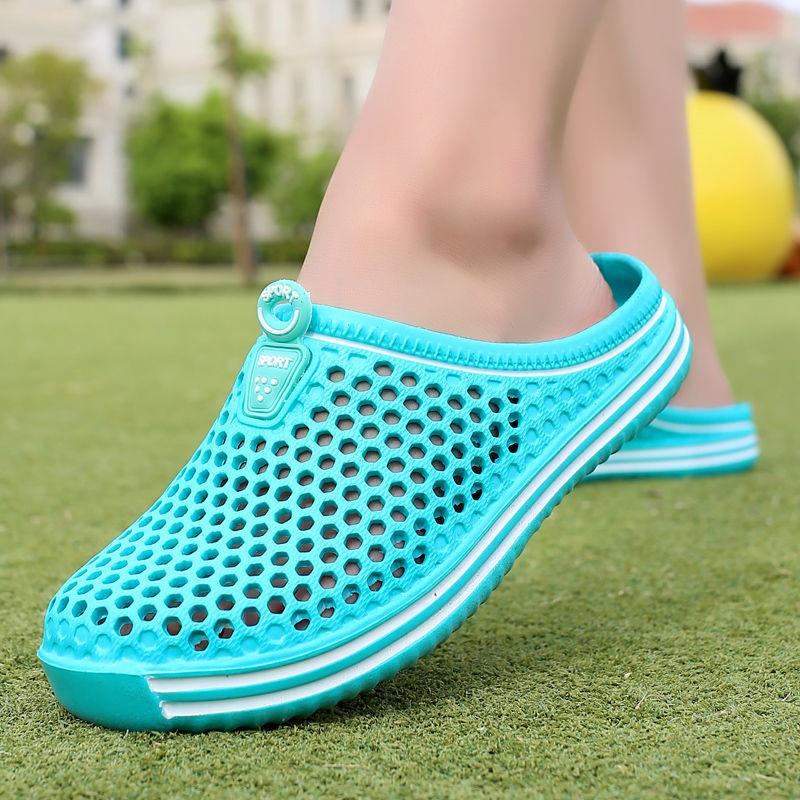 Casual Hole Shoes Half Slippers Summer Beach Shoes - Amazitshop