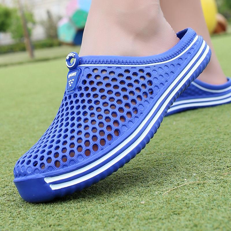 Casual Hole Shoes Half Slippers Summer Beach Shoes - Amazitshop