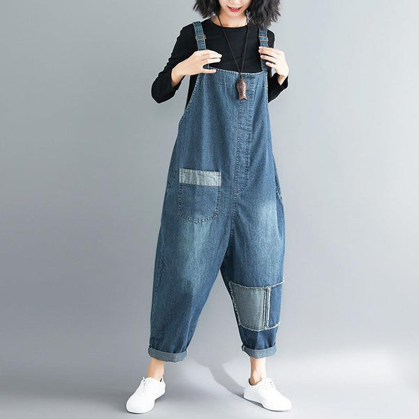 Casual Literary Women's Plus Size Denim Overalls - Amazitshop