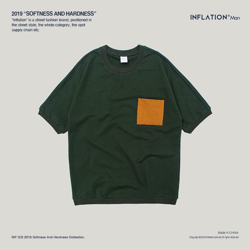 Casual Oversized Pocket T shirt Men Women Streetwear Skateboard Top Tees Mens T-shirt Simple Cotton Short Sleeve 8288S - Amazitshop