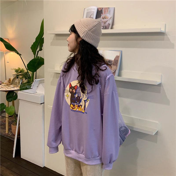 Cat print sweatshirt - Amazitshop