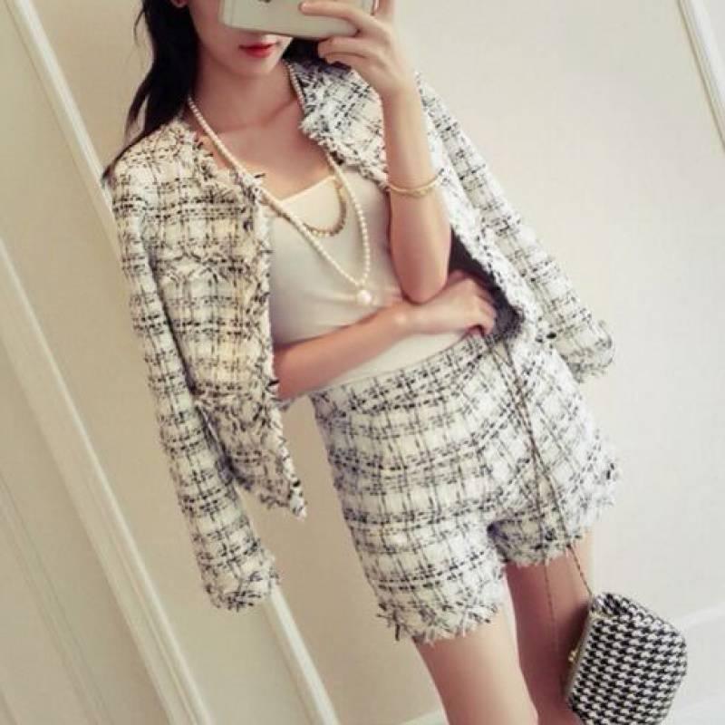 Celebrity Xiaoxiangfeng Two - piece Suit Thick Flower - Amazitshop
