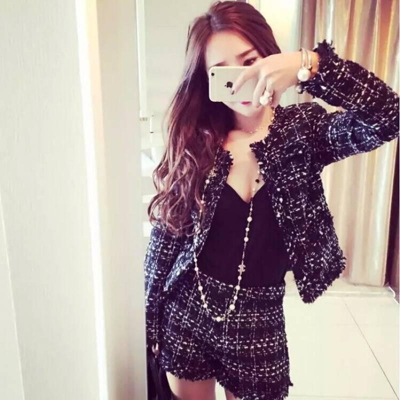 Celebrity Xiaoxiangfeng Two - piece Suit Thick Flower - Amazitshop