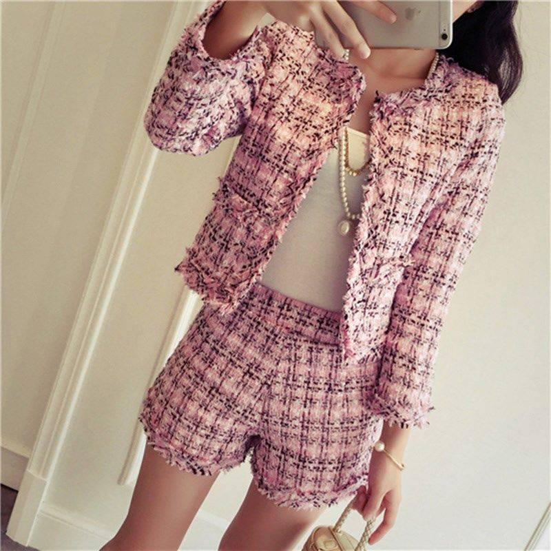 Celebrity Xiaoxiangfeng Two - piece Suit Thick Flower - Amazitshop