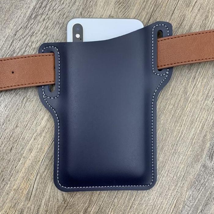 Cellphone Loop Holster Case Belt Waist Bag Props PU Leather Purse Phone Wallet - Amazitshop