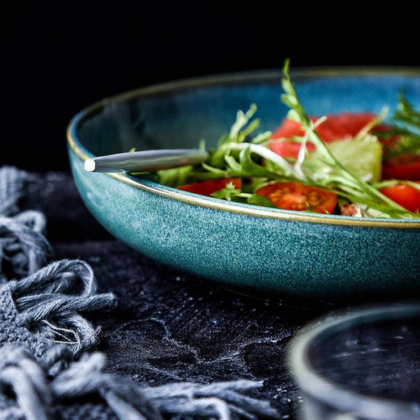 Ceramic Deep Plate Round Dinner Plate Soup Plate - Amazitshop