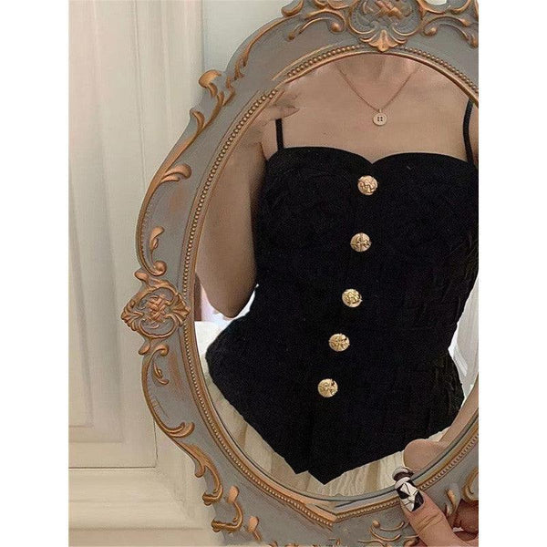 Chic Design Niche Sling Tops Fashion Ladies Tops - Amazitshop