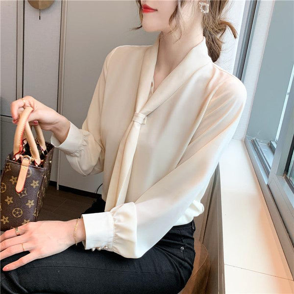 Chiffon white shirt - Amazitshop