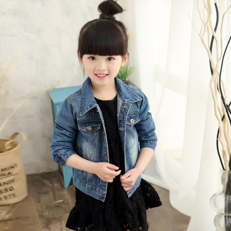 children girls ripped denim jacket kids boys kinny coat tops - Amazitshop
